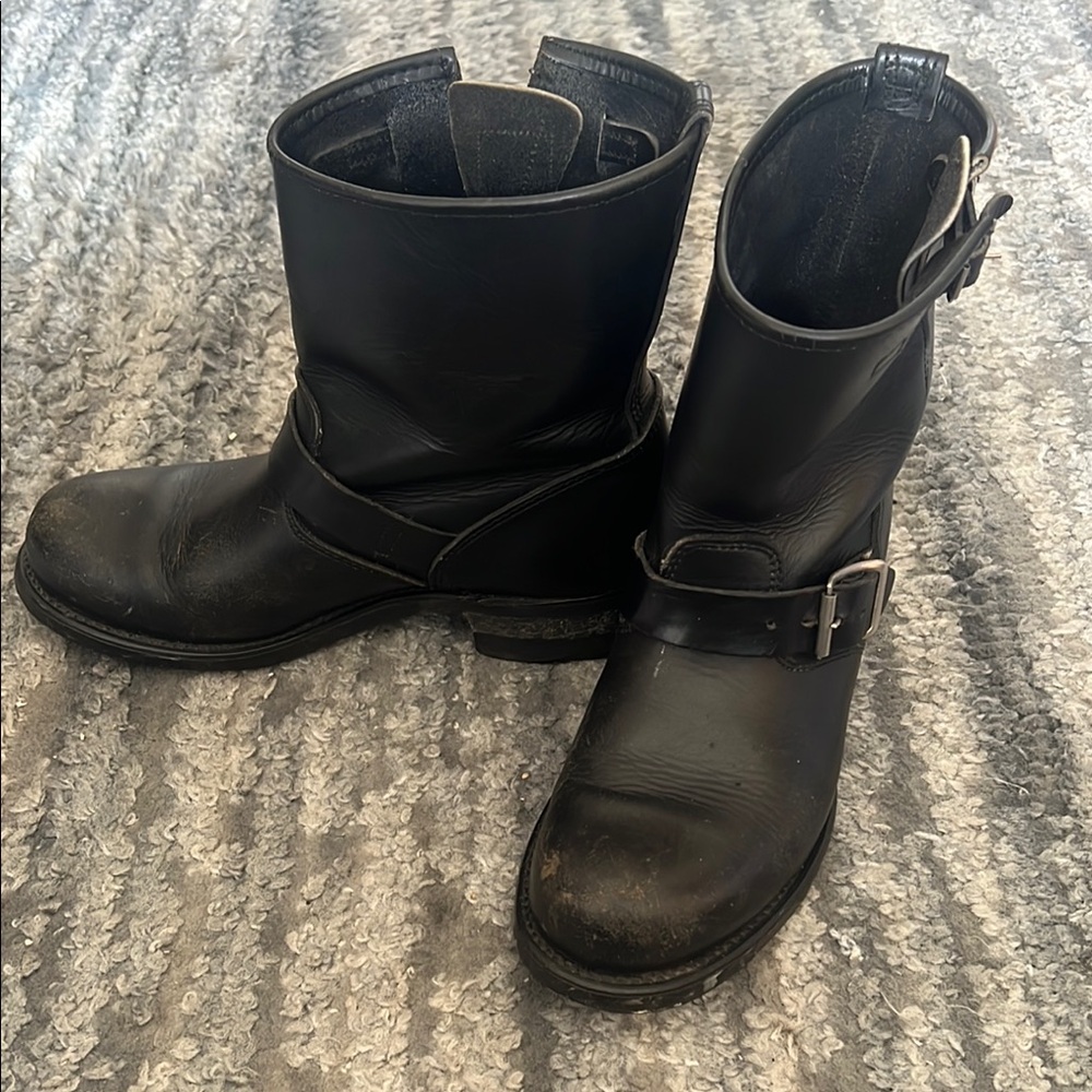 Black Leather Biltrite Motorcycle Boots